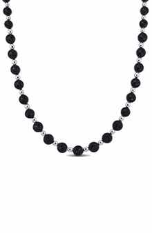 DELMAR Black Diamond Disc Necklace - 0.50 ctw