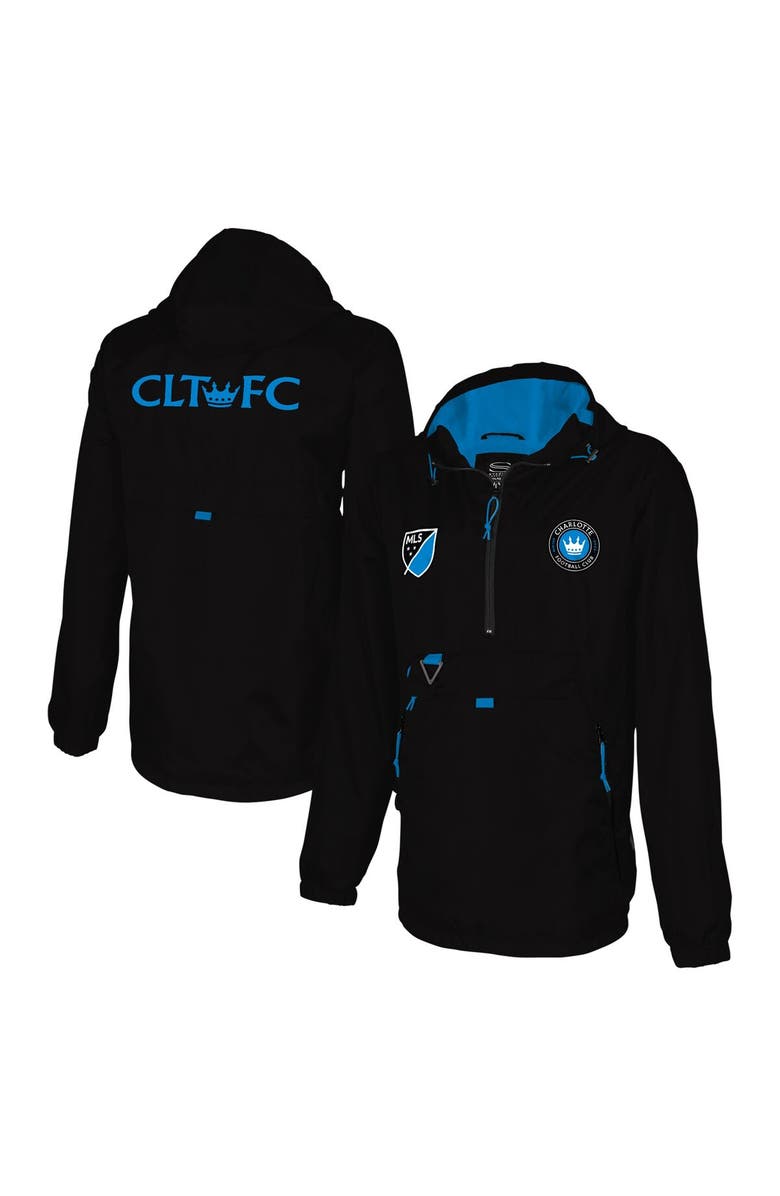 Stadium Essentials Men's Stadium Essentials Black Charlotte FC Compete Quarter-Zip Hoodie Jacket, Alternate, color, Black