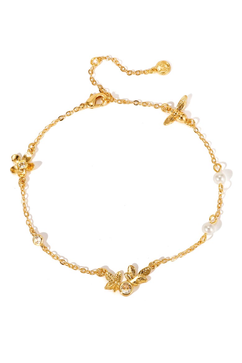 Faux Pearl Hive Bracelet, Main, color, GOLD