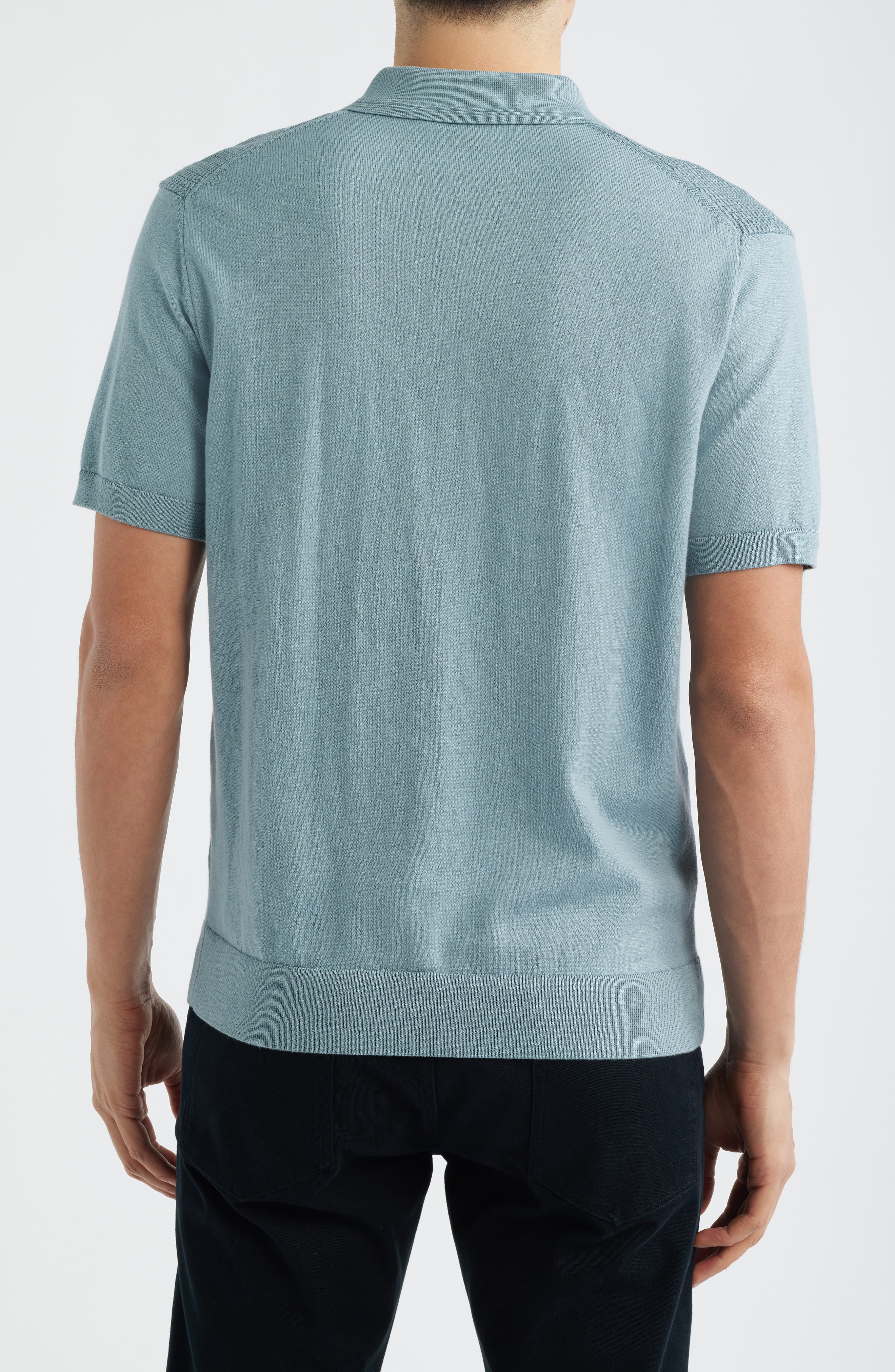 Quarter Zip Cotton Blend Polo Sweater - image 3