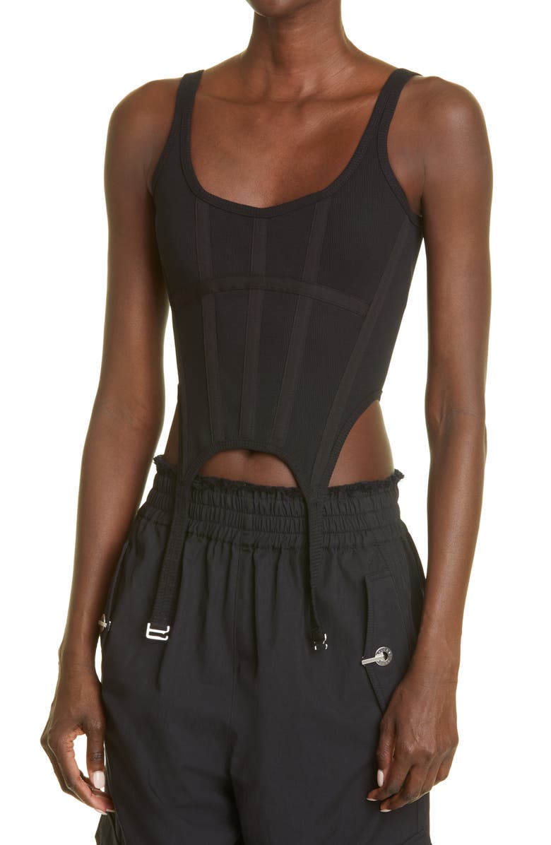 Dion Lee Ribbed Combat Corset Tank Top, Alternate, color,