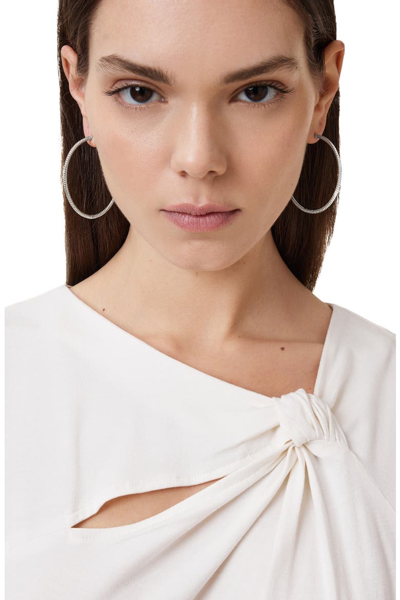Rope Hoop Earrings, Alternate, color, RHODIUM