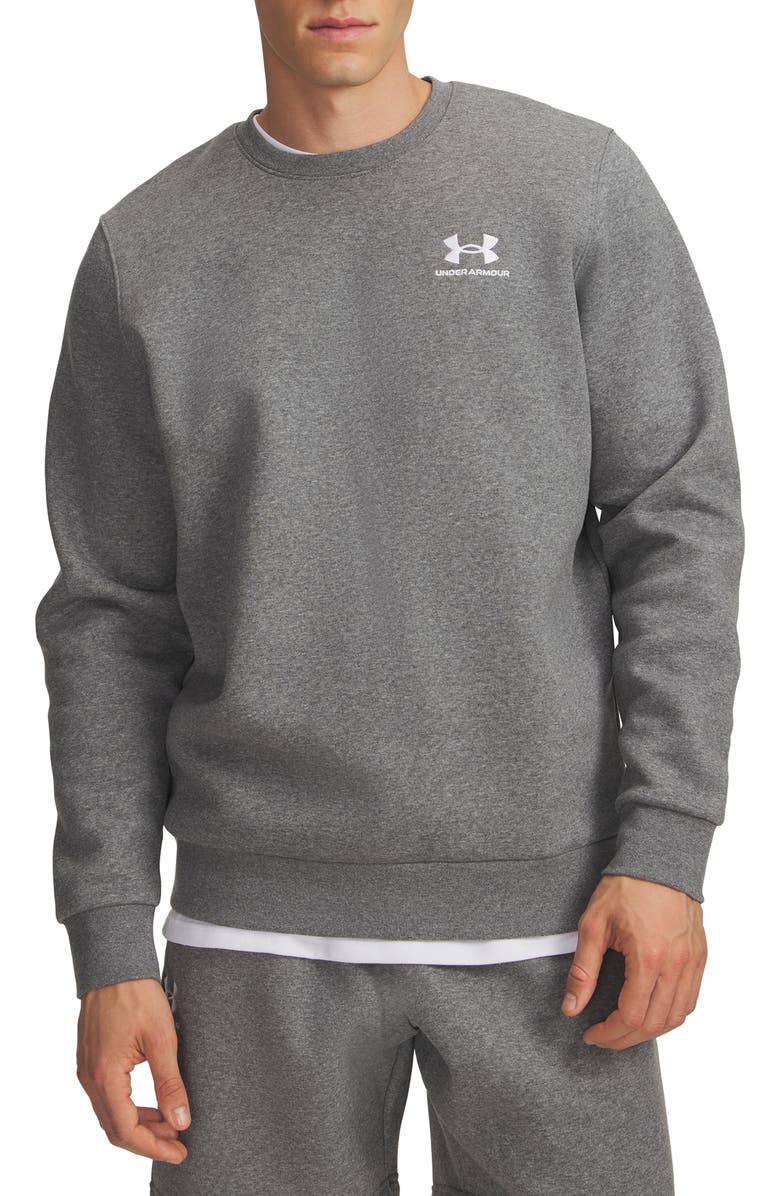 Under Armour Icon Fleece Crewneck Sweatshirt, Main, color, Pitch Gray Medium