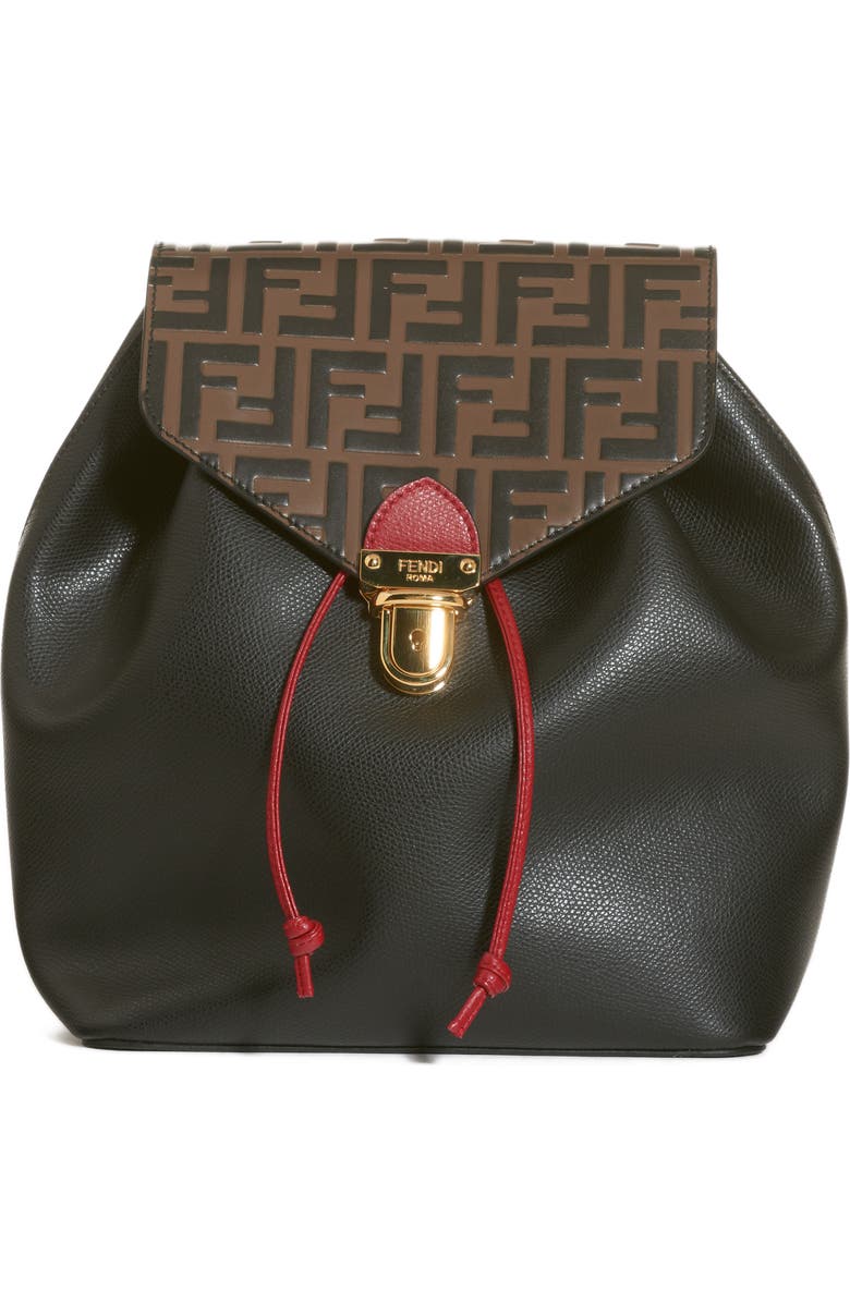 Fendi Cruise Bicolor Calfskin Leather Backpack, Main, color,