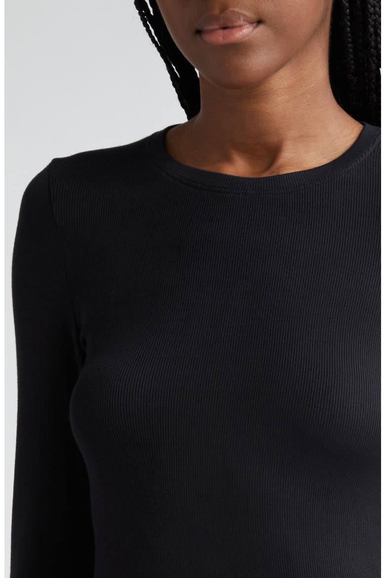 The Rib Long Sleeve Top, Alternate, color, BLACK