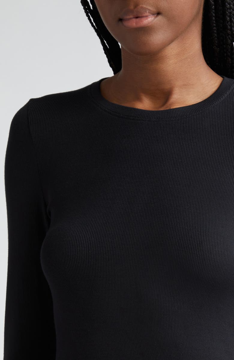 Favorite Daughter The Rib Long Sleeve Top, Alternate, color, Black