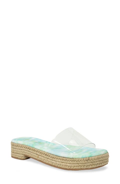 Clear Platform Slide Sandal (Women)