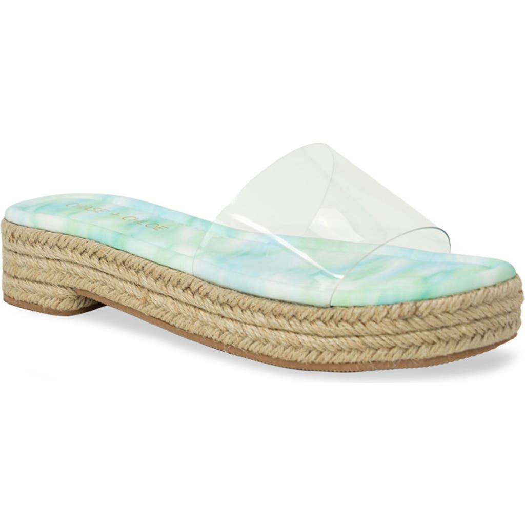 CHASE & CHLOE CHASE AND CHLOE CLEAR PLATFORM SLIDE SANDAL