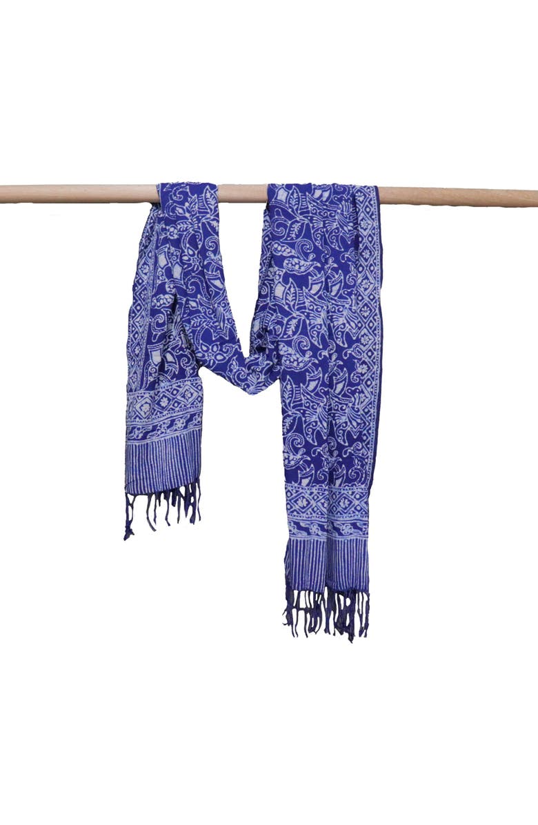 Kasih Co-op Handmade Batik Scarf, Alternate, color, Wings Blue