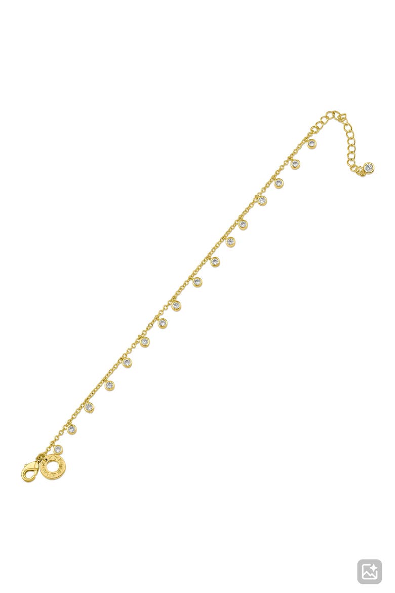 Cubic Zirconia Charm Bracelet, Alternate, color, GOLD PLATED BRASS