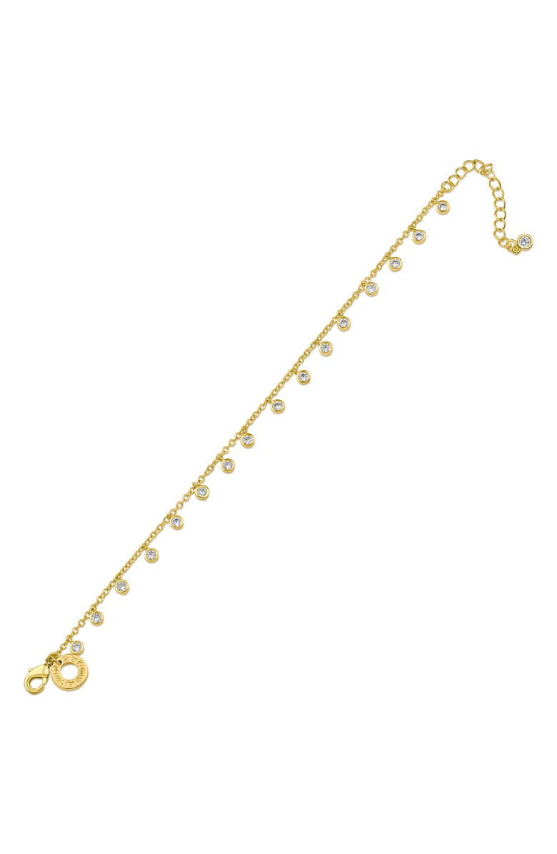 CZ by Kenneth Jay Lane Cubic Zirconia Charm Bracelet, Alternate, color, Gold Plated Brass