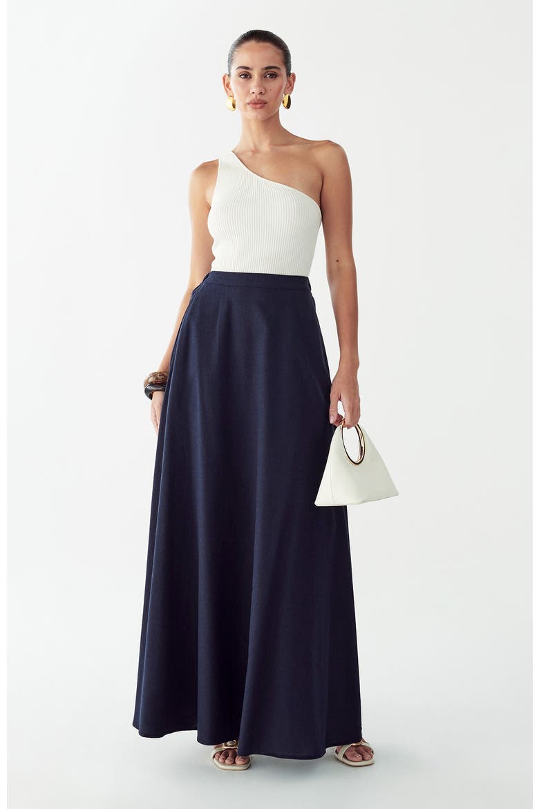 Isla Maxi Skirt, Alternate, color, Navy Blue