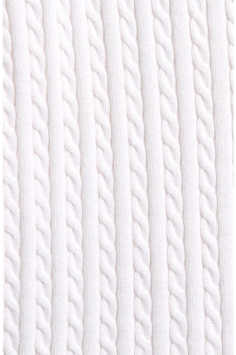 Kids' US Open Embroidered Cable Cotton Cardigan, Alternate, color, CERAMIC WHITE