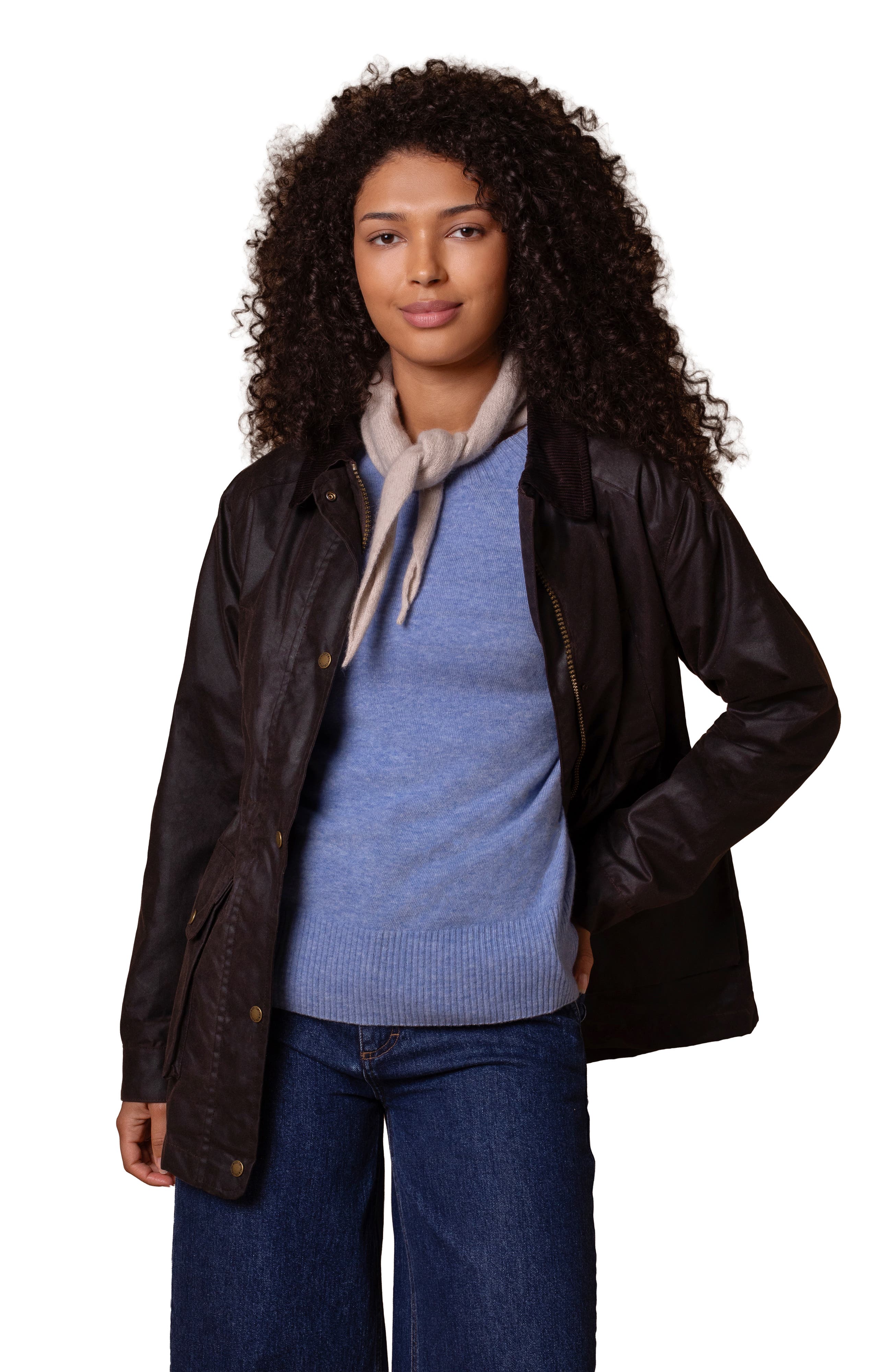 British Waxed Cotton Zip Thru Jacket