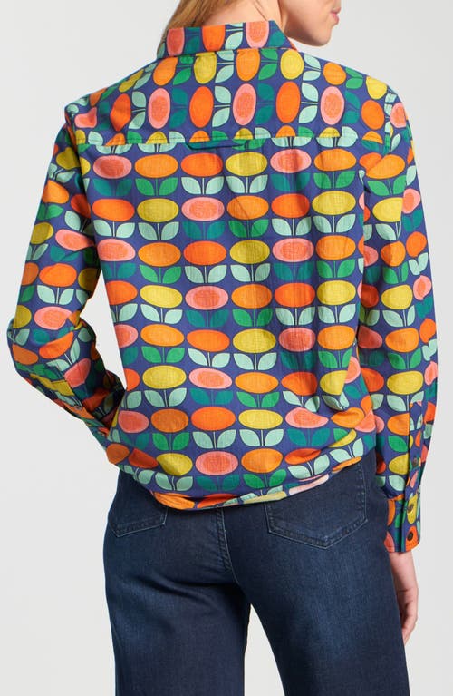 Apny Boyfriend Poplin Button-up Shirt In Multi