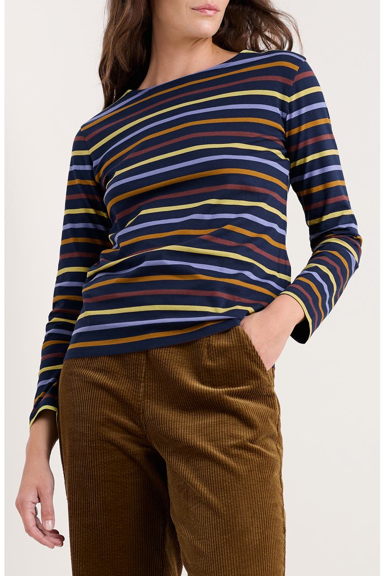 Sailor Stripe Organic Cotton Top, Main, color, QUAD BRETON BILBERRY