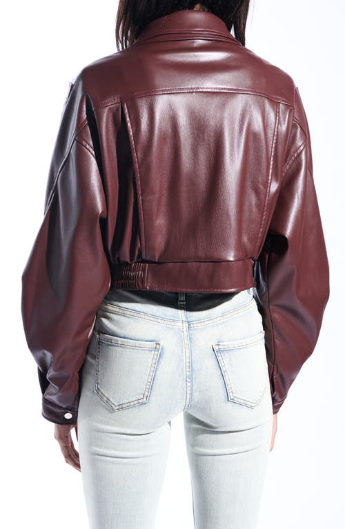 Azalea Wang Faux Leather Moto Jacket In Burgundy