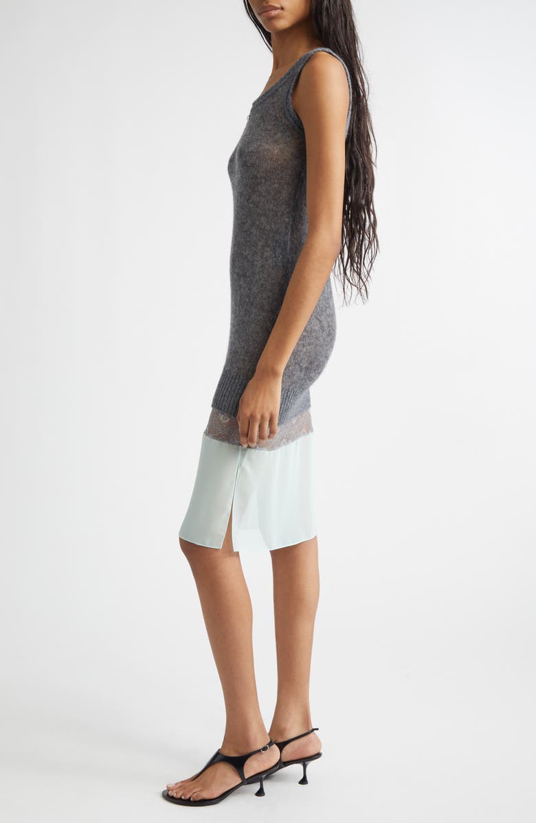 Coperni Mixed Media Slipdress, Alternate, color, Grey