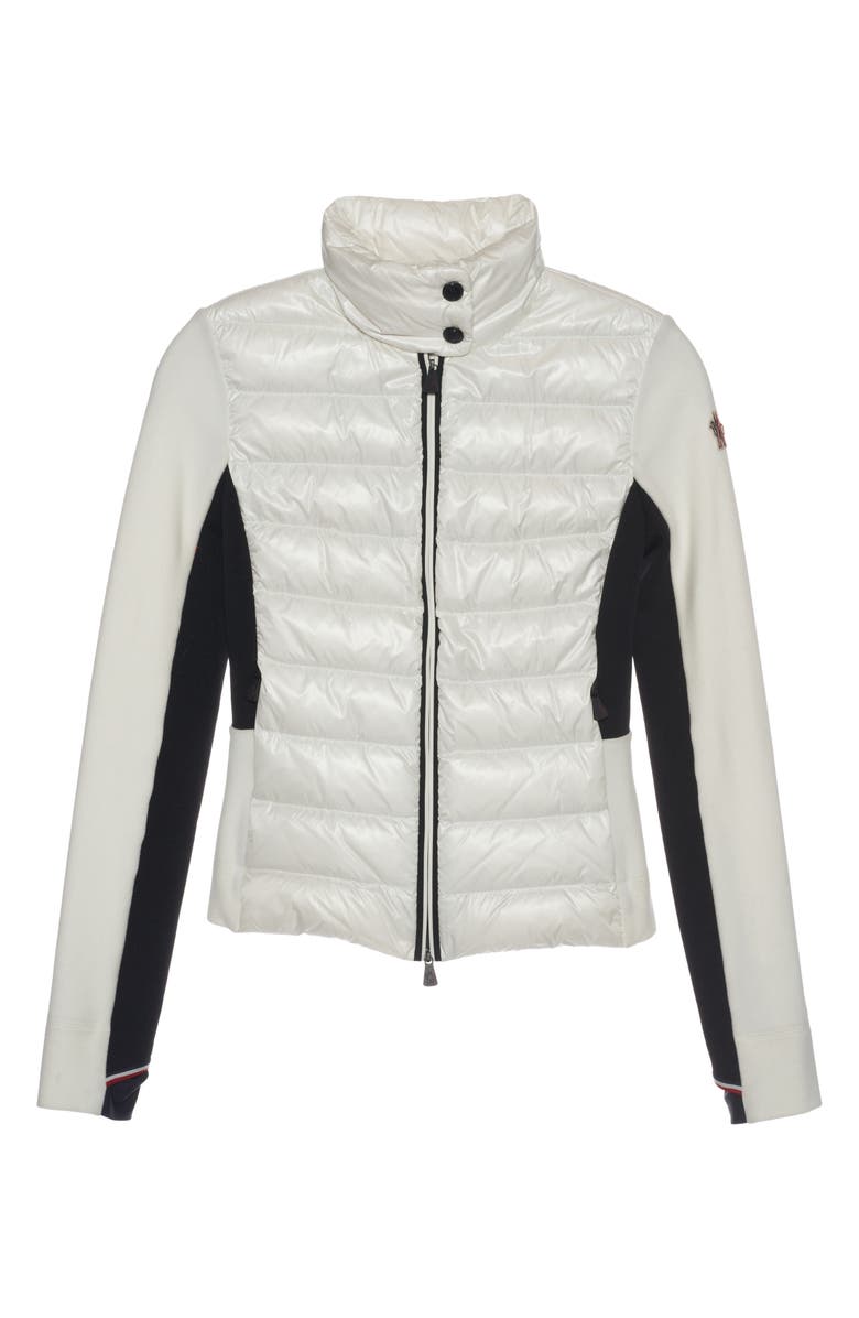 Moncler Grenoble Quilted Down & Knit Cardigan, Alternate, color, 