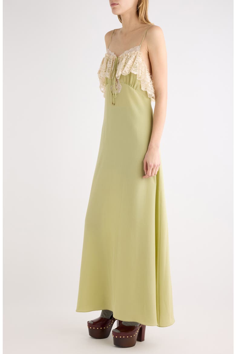 Boho Silk Crêpe de Chine Maxi Dress, Alternate, color, DUSTY GREEN
