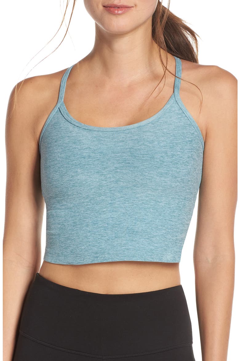 Space Dye Slim Racerback Crop Tank, Main, color, BLUE CRUSH-SKY BLUE