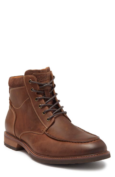 Chalet Leather Moc Toe Side Zip Boot (Men)