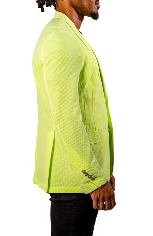 Maceoo Neon Unconstructed Knit Blazer In Green