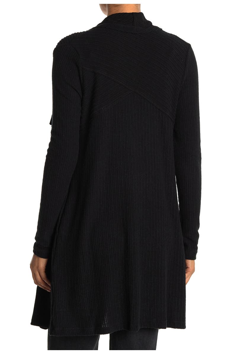 Heather by Bordeaux Mix Rib Cozy Waterfall Cardigan, Alternate, color,