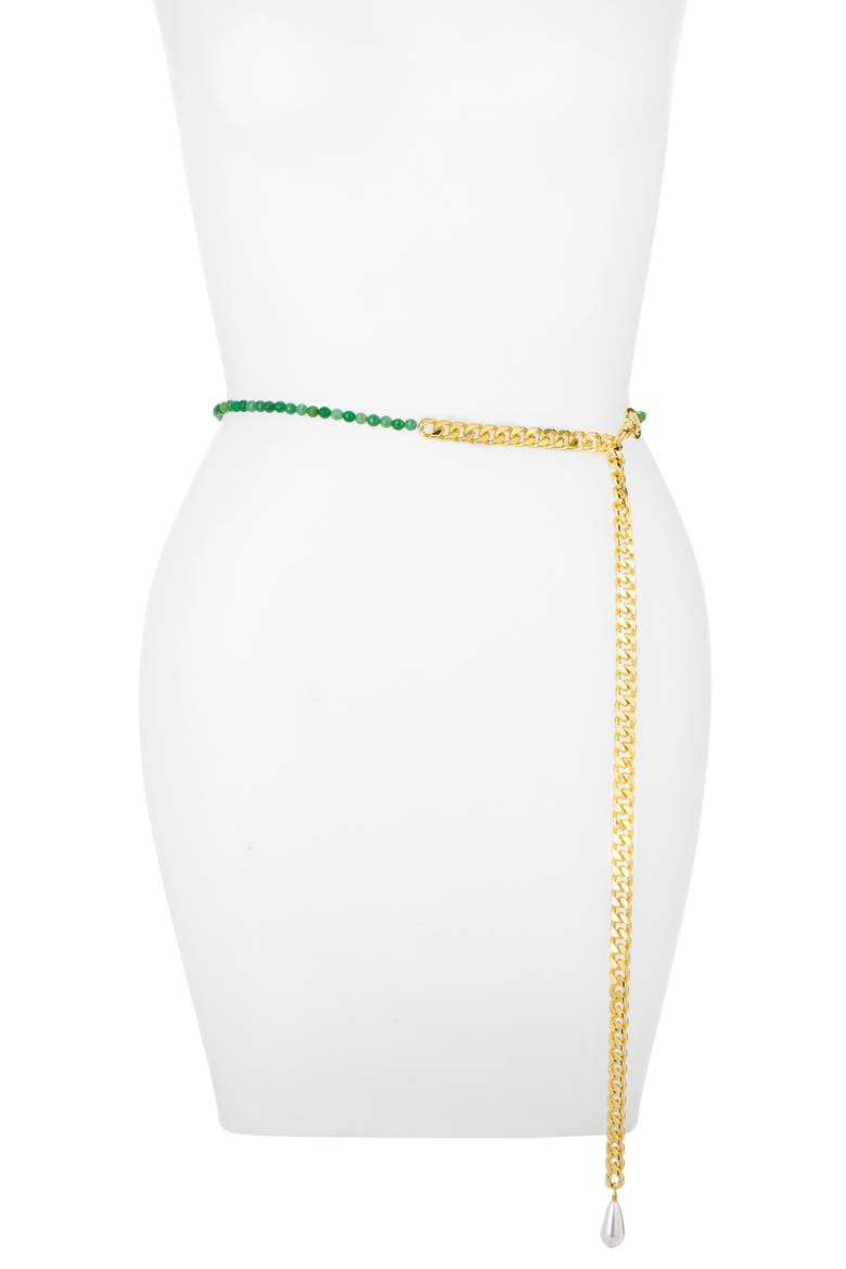 50/50 Jade Belly Chain, Main, color, GOLD