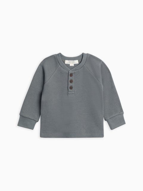 Jones Waffle Knit Henley Raglan Shirt (Baby, Toddler & Little Kids)