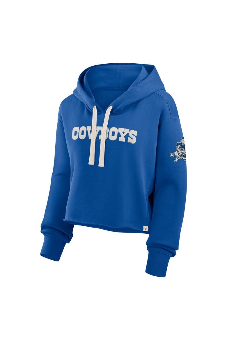 Women's Fanatics Royal Dallas Cowboys Oversized Hometown Heritage Cropped Hoodie, Alternate, color, Royal