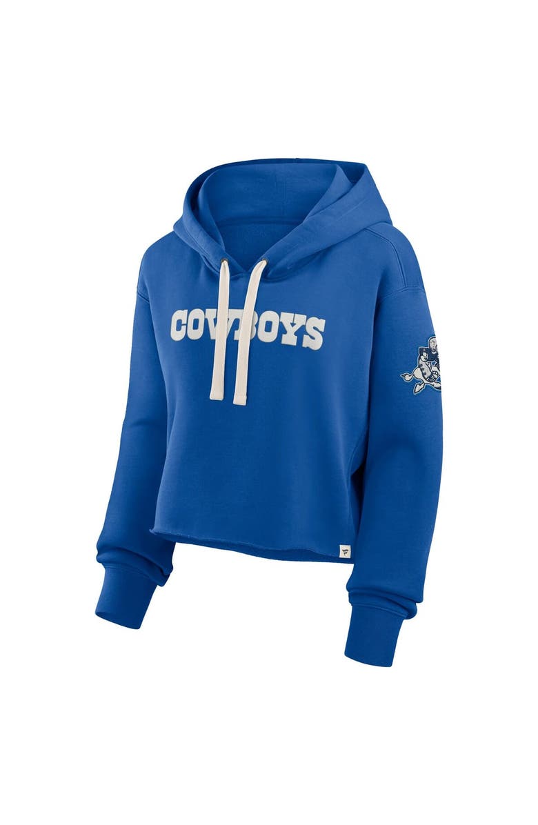 FANATICS Women's Fanatics Royal Dallas Cowboys Oversized Hometown Heritage Cropped Hoodie, Alternate, color, Royal
