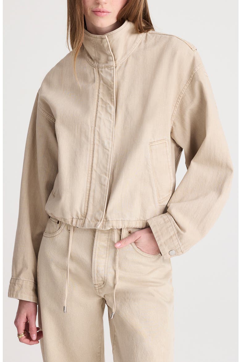 Denim Crop Field Jacket, Main, color, FADED KHAKI