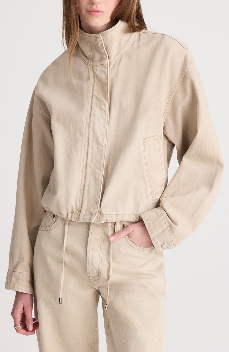 Madewell Denim Crop Field Jacket, Main, color, Faded Khaki