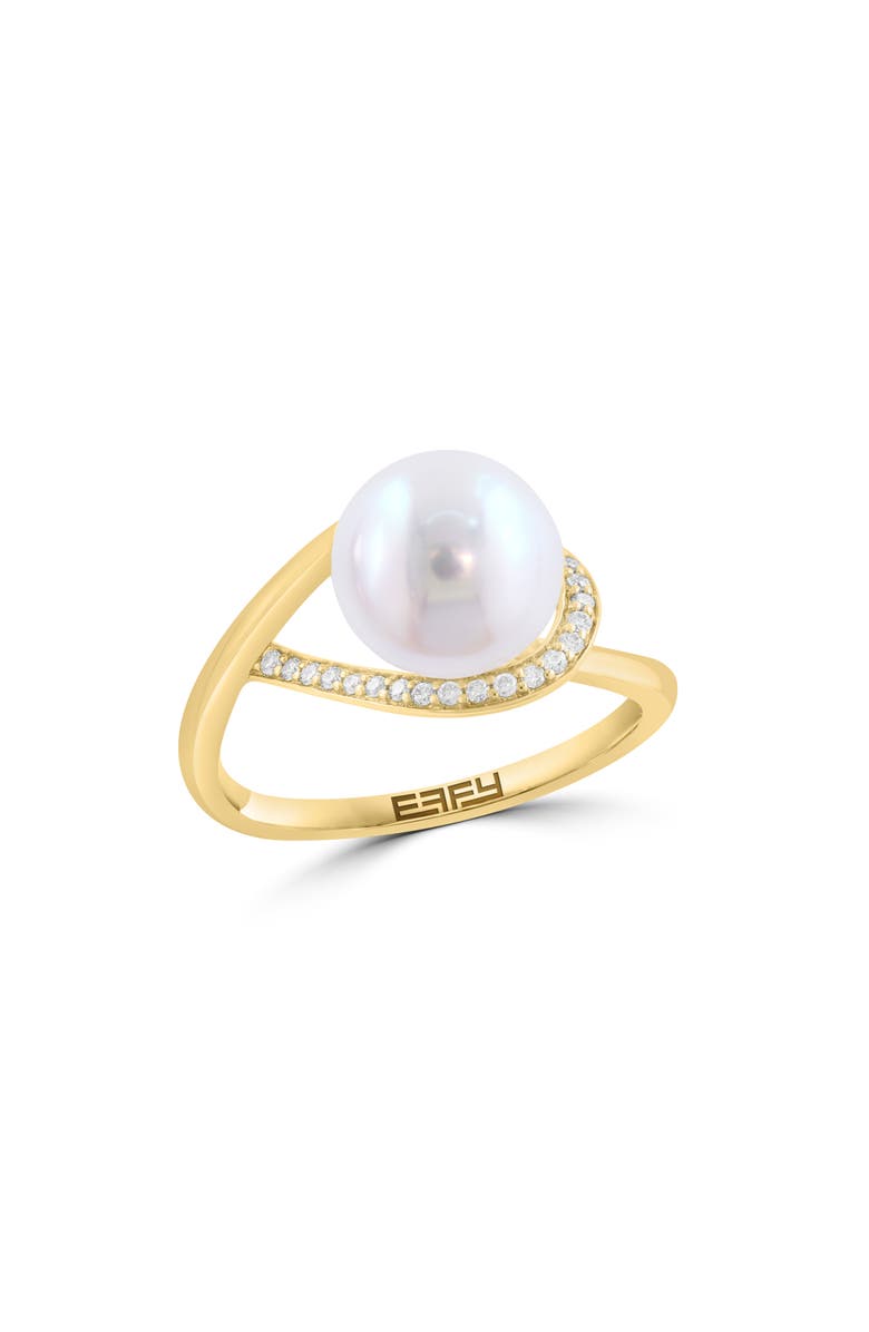 EFFY Freshwater Pearl & Diamond Ring, Main, color, White
