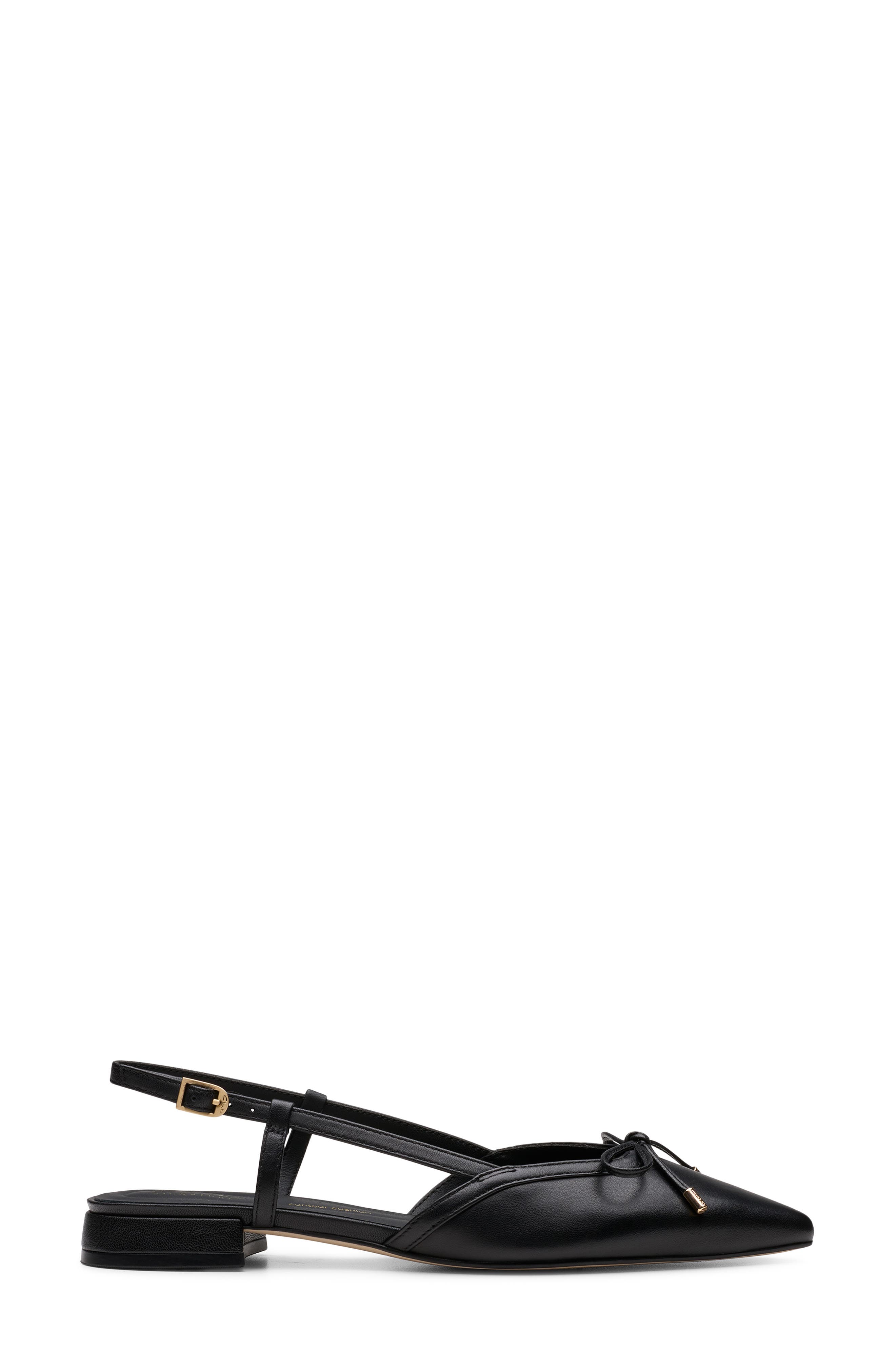 Clarks<sup>®</sup> Sensa Bow Slingback Flat, Alternate, color, Black Leather