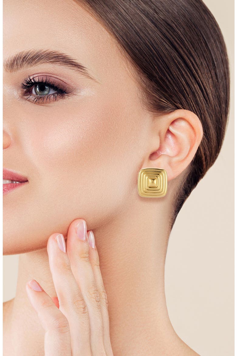 Statement Stud Earrings, Alternate, color, GOLD