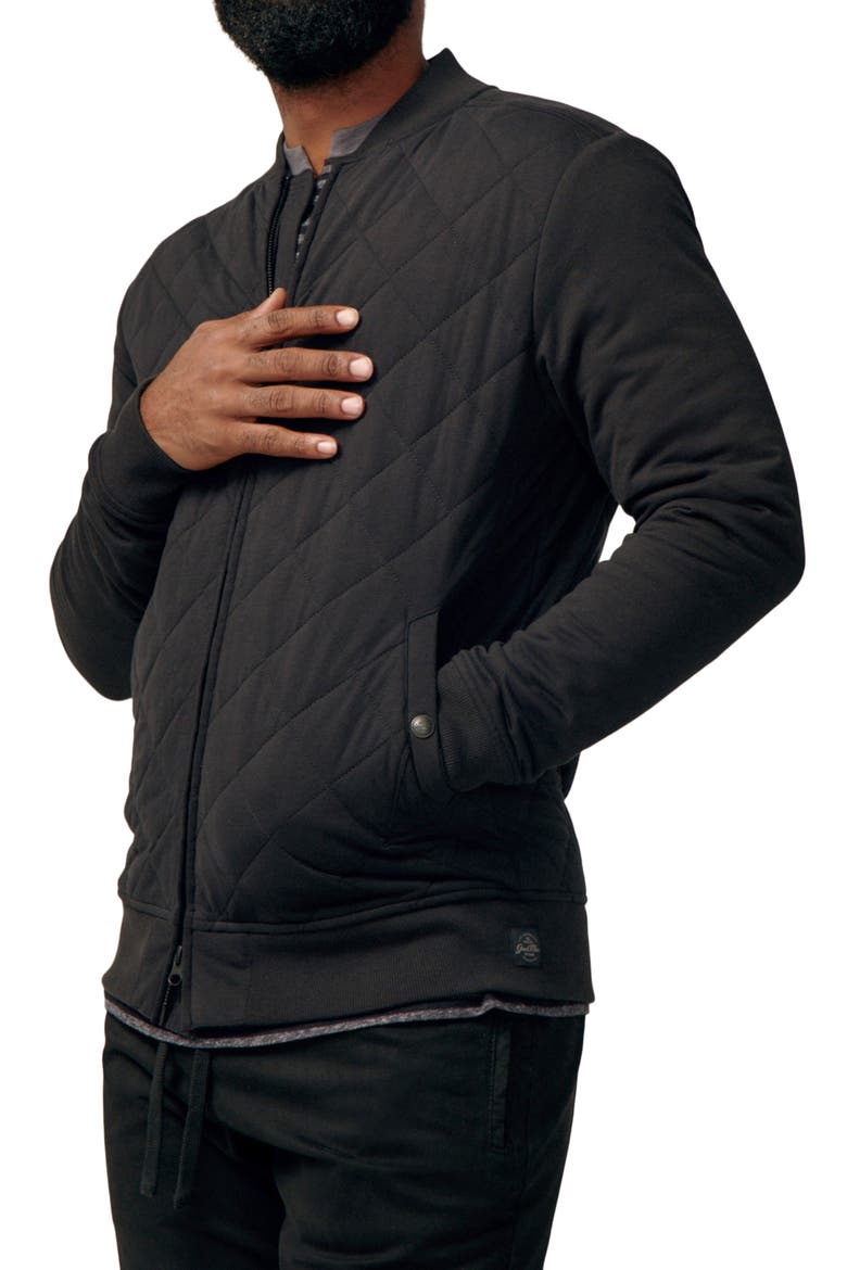 Mayfair Quilted Bomber Jacket, Alternate, color, BLACK