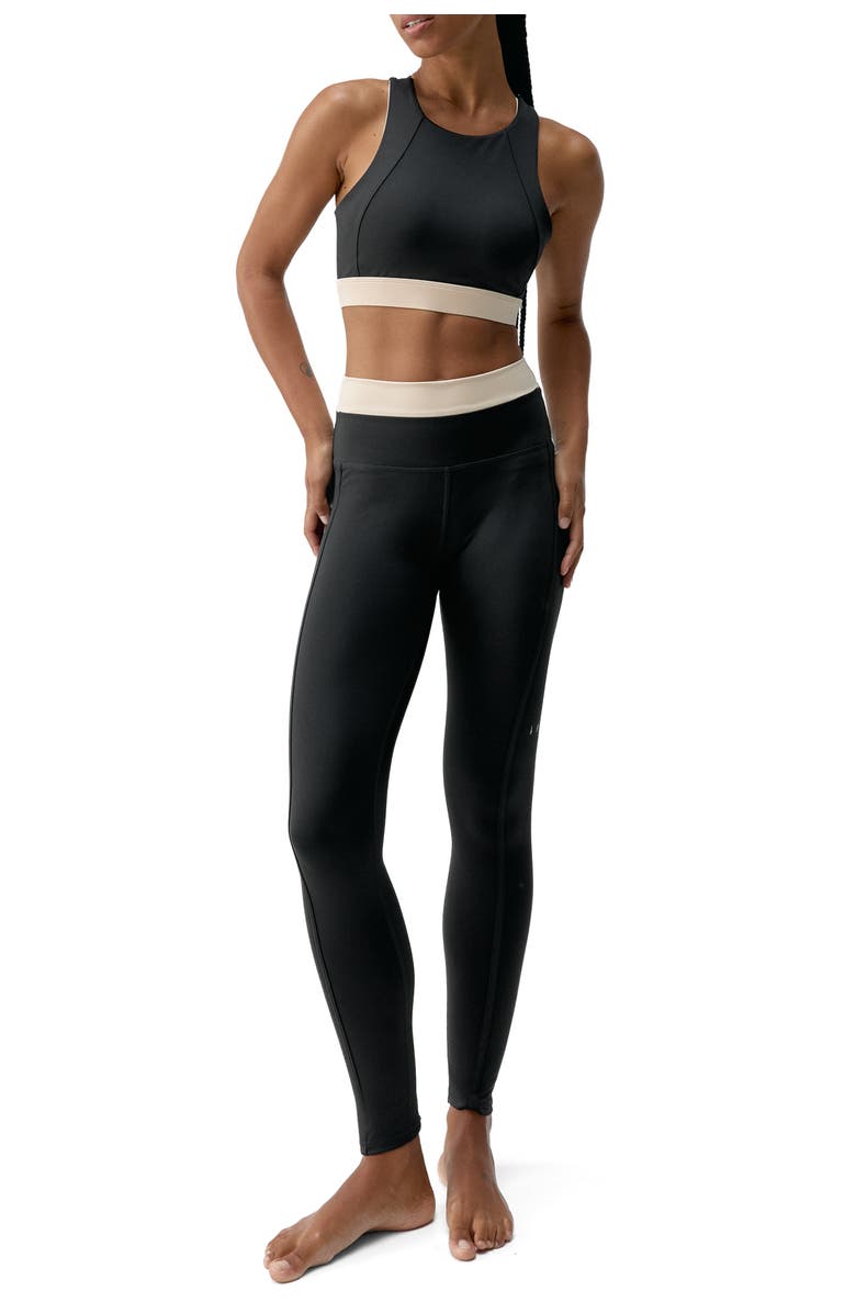 Born Living Yoga Fiorella High Support Performance Sport Top, Alternate, color, Black/Stone
