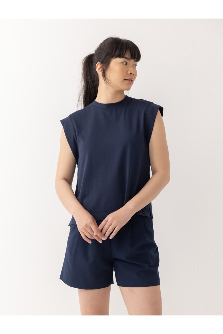 The Sleeveless Shirt, Alternate, color, Navy
