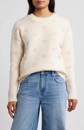 Bobeau Hearts Jacquard Sweater