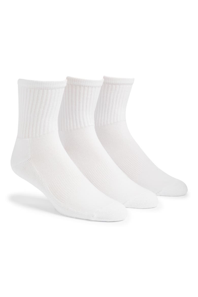 3-Pack Everyday Low Crew Socks, Main, color, WHITE