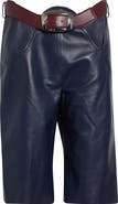 Jean Paul Gaultier Cutout Belted Leather Bermuda Shorts