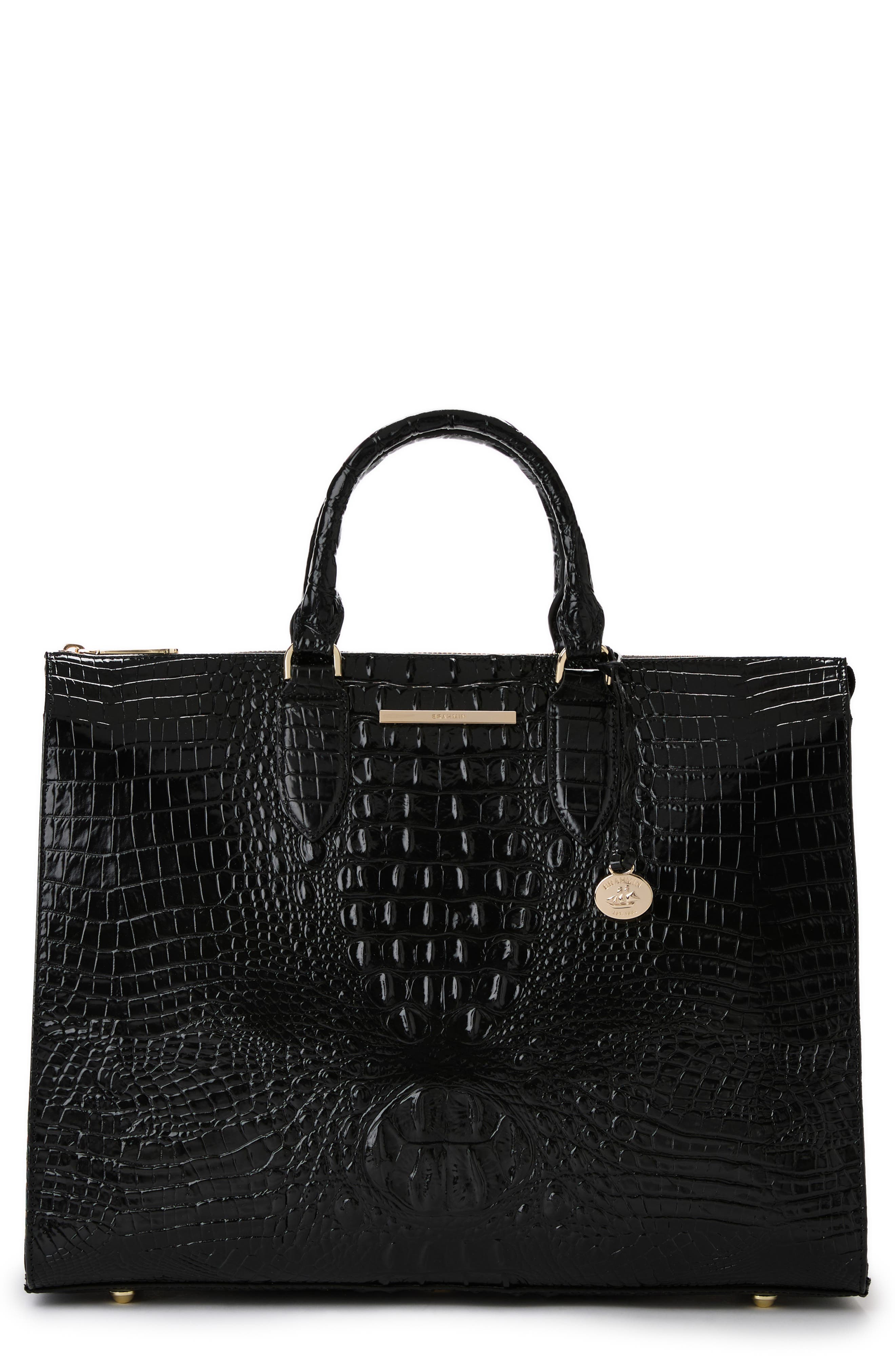 Brahmin Business Croc Embossed Leather Tote, Main, color, 