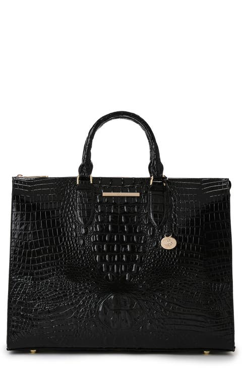 Business Croc Embossed Leather Tote