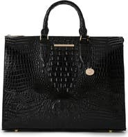 Brahmin Business Croc Embossed Leather Tote