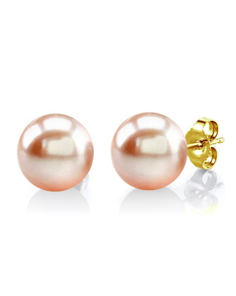 Freshwater Round Pearl Stud Earrings 10mm