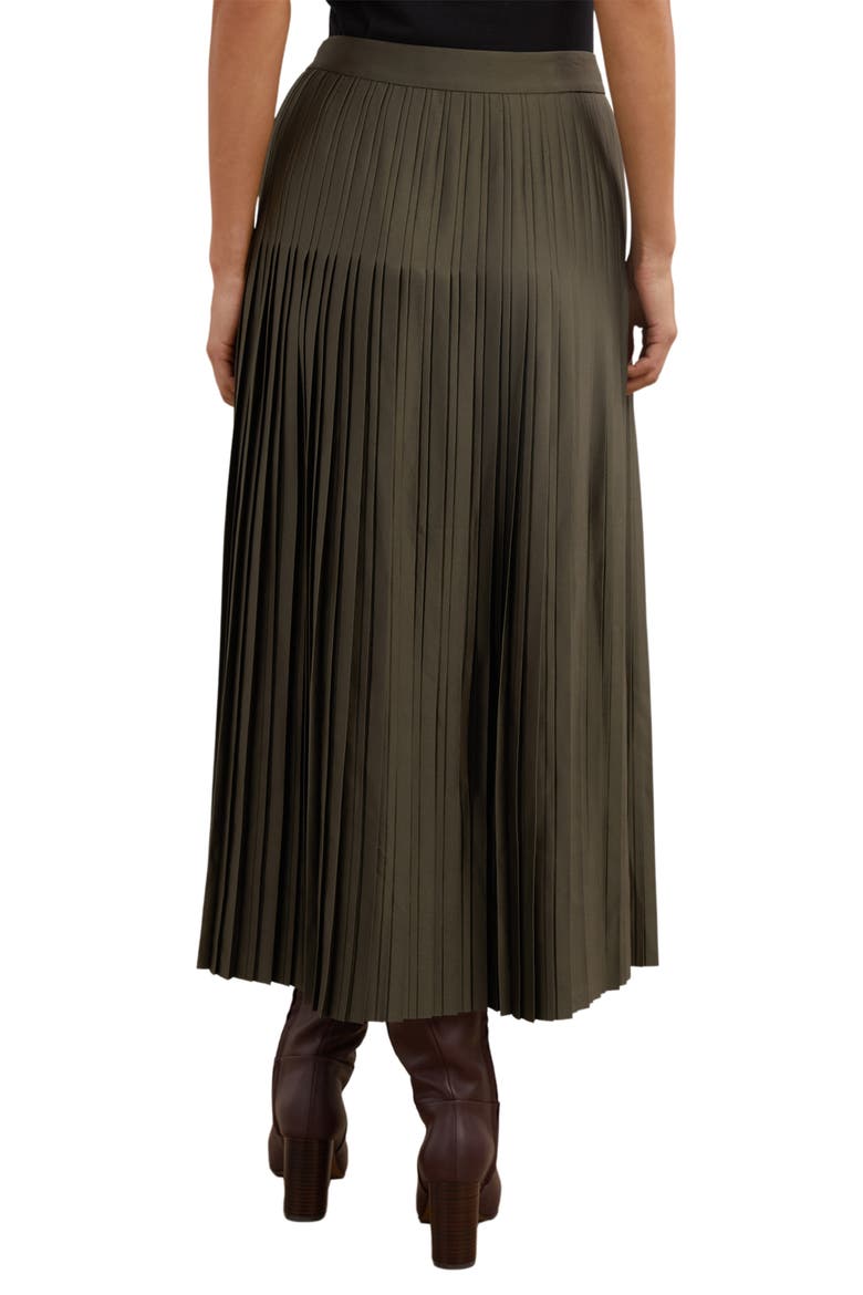 Savannah High Waist Pleated Skirt, Alternate, color, KHAKI GREEN