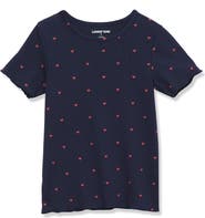 Lands' End Girls Short Sleeve Ribbed Henley T-Shirt
