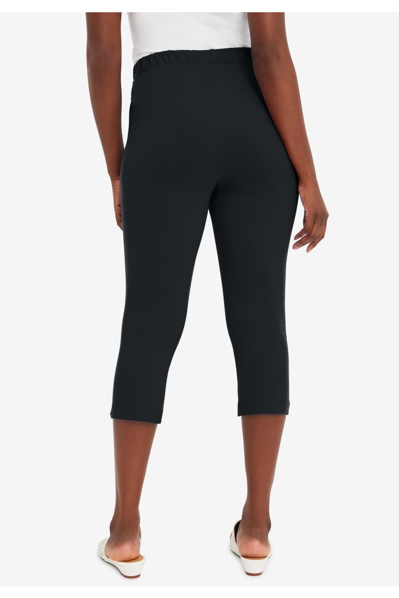 Everyday Stretch Cotton Capri Legging, Alternate, color, WHITE